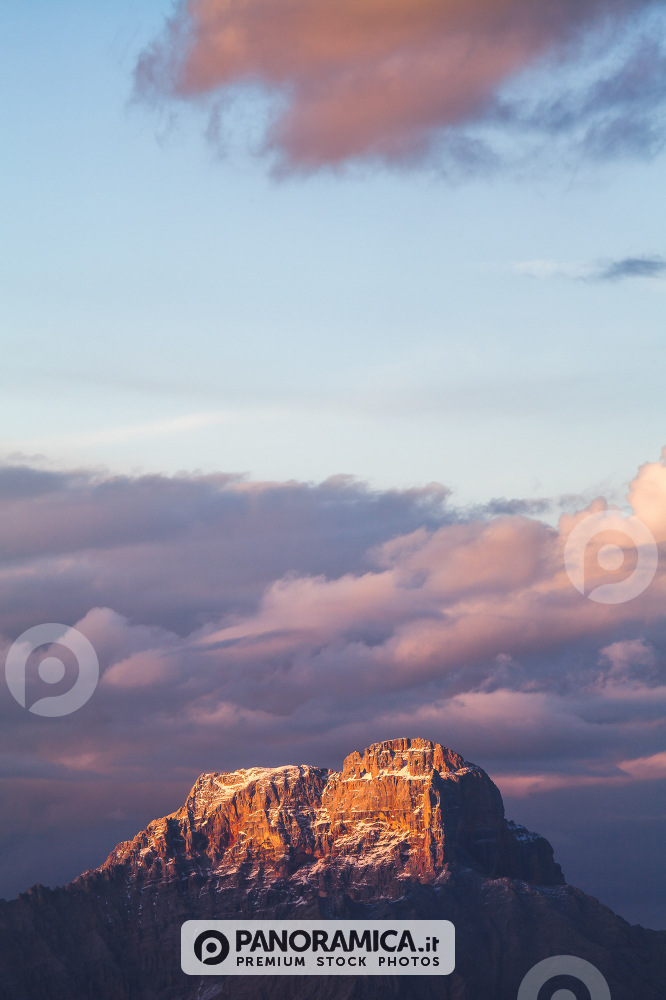 A close-up view of some mountain peaks in northern Dolomites, Cortina d'Ampezzo, Italy