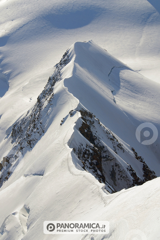 Alpinisti sulla cresta del Lyskamm Orientale