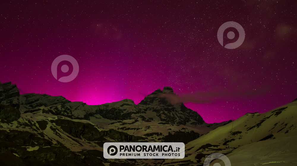 Aurora Boreale con il Cervino, Cervinia