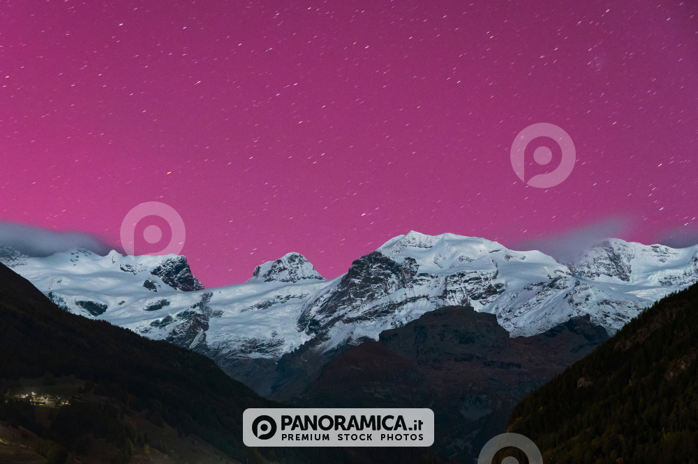 Aurora Boreale (SAR) sul Monte Rosa