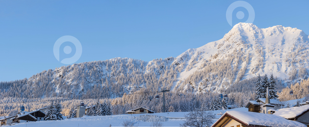 Becca d'Aver all'alba, vista da Torgnon, Valtournenche, Valle d'Aosta