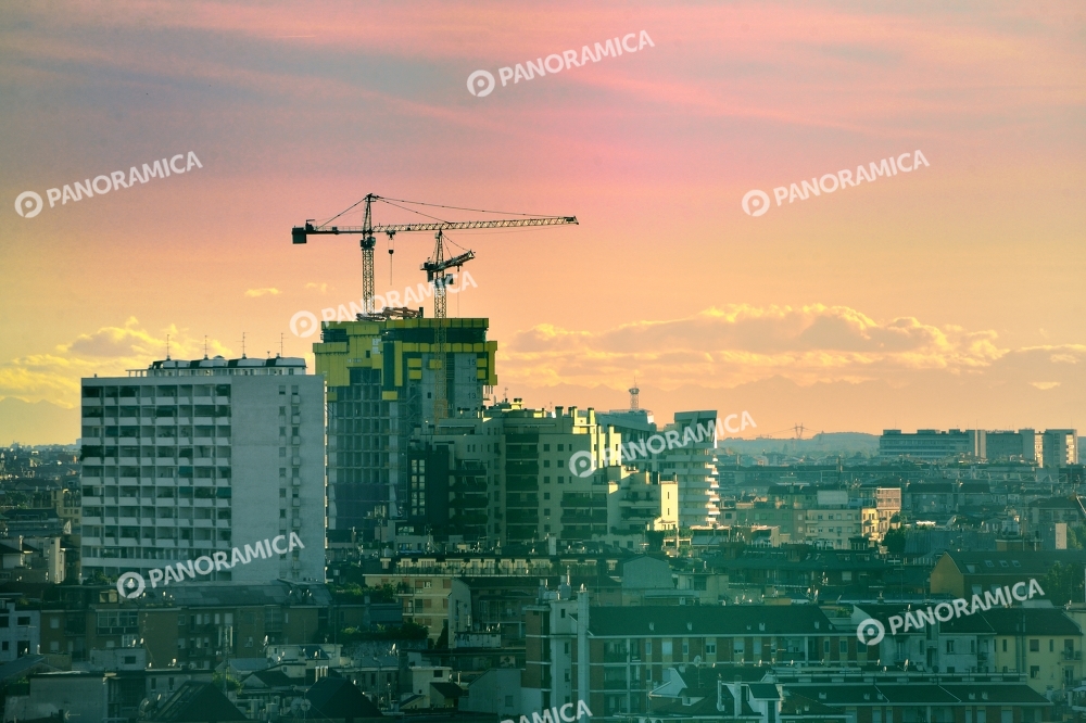 Cantiere della Torre Isozaki di Citylife e Palazzo INA