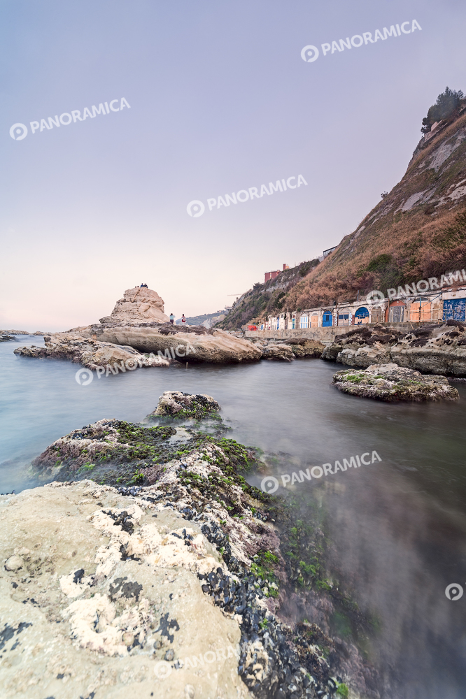 Costa del Passetto e scoglio della Seggiola al tramonto