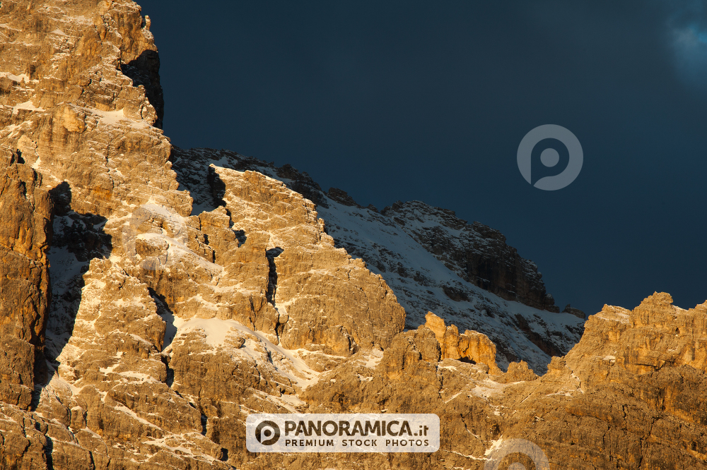 Details of Mount Cristallo from Antorno Lake, Dolomites, Cortina d'Ampezzo, Veneto, Italy