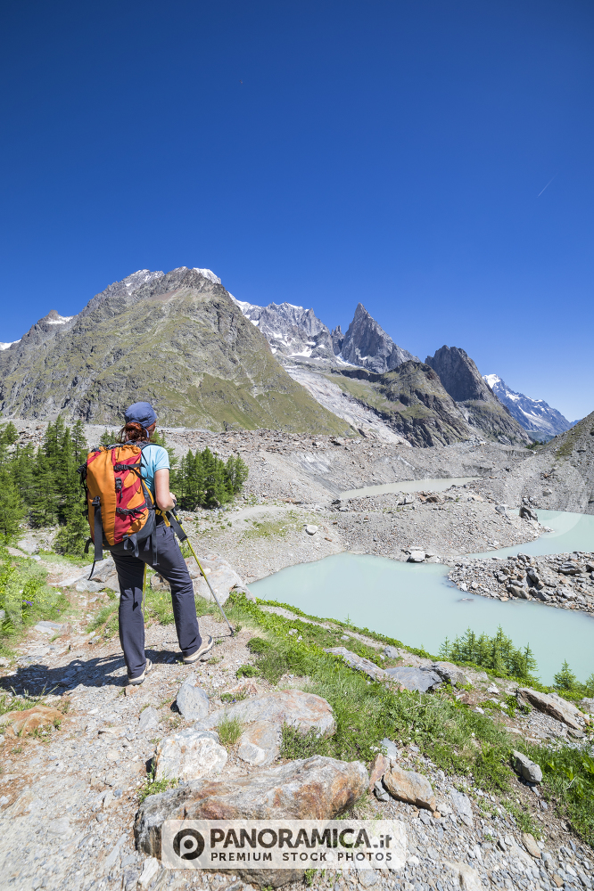 Escursionista al Lago del Miage, Val Veny
