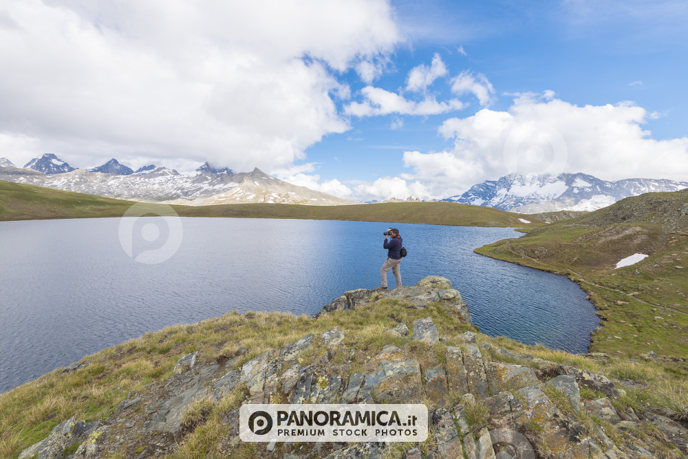 Fotografo sopra il Lago Rosset, Valsavarenche
