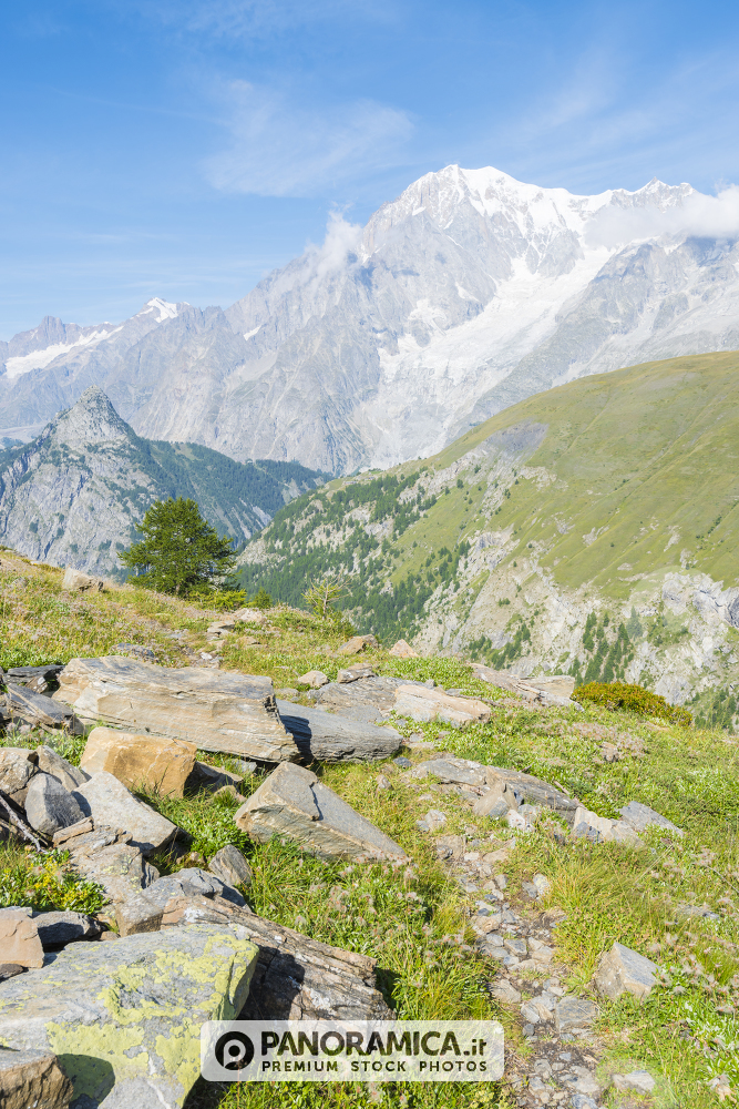 Il Monte Bianco, veduta dalla Val Sapin, Valle d'Aosta