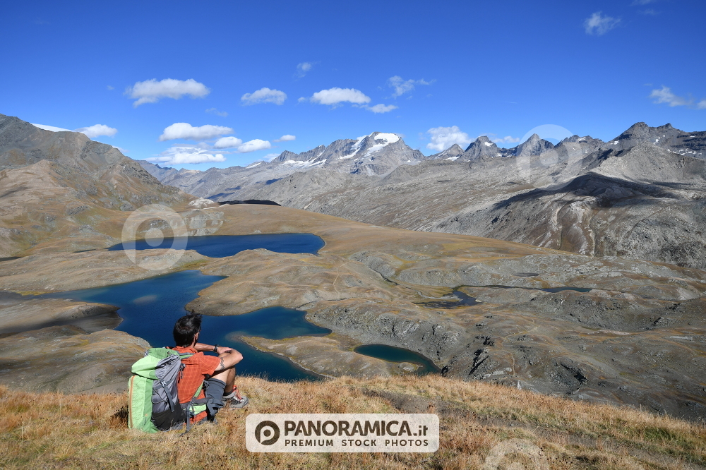 Lago Leita' e Lago Rosset con Gran Paradiso sullo sfondo