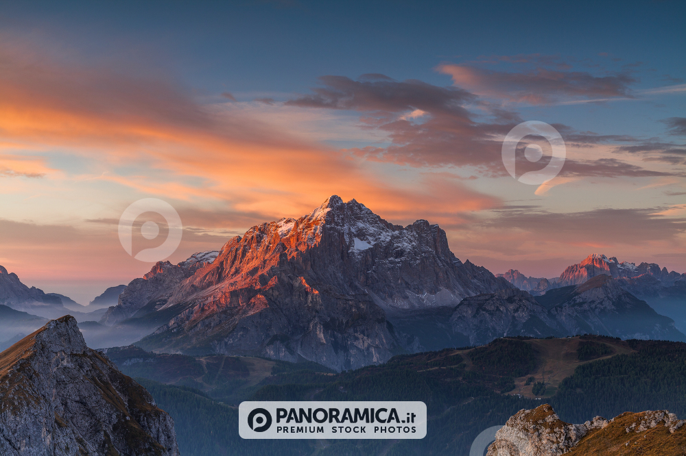 Mount Civetta view from Forcella Giau, Dolomites, Italy