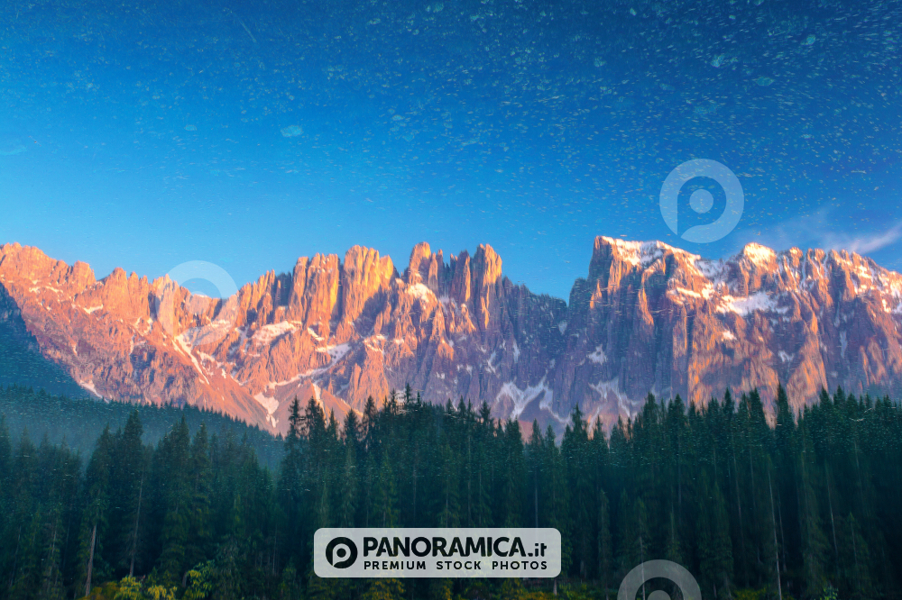 Mount Latemar reflected in the Carezza Lake, Costalunga Pass, Dolomites, Trentino Alto Adige, Italy