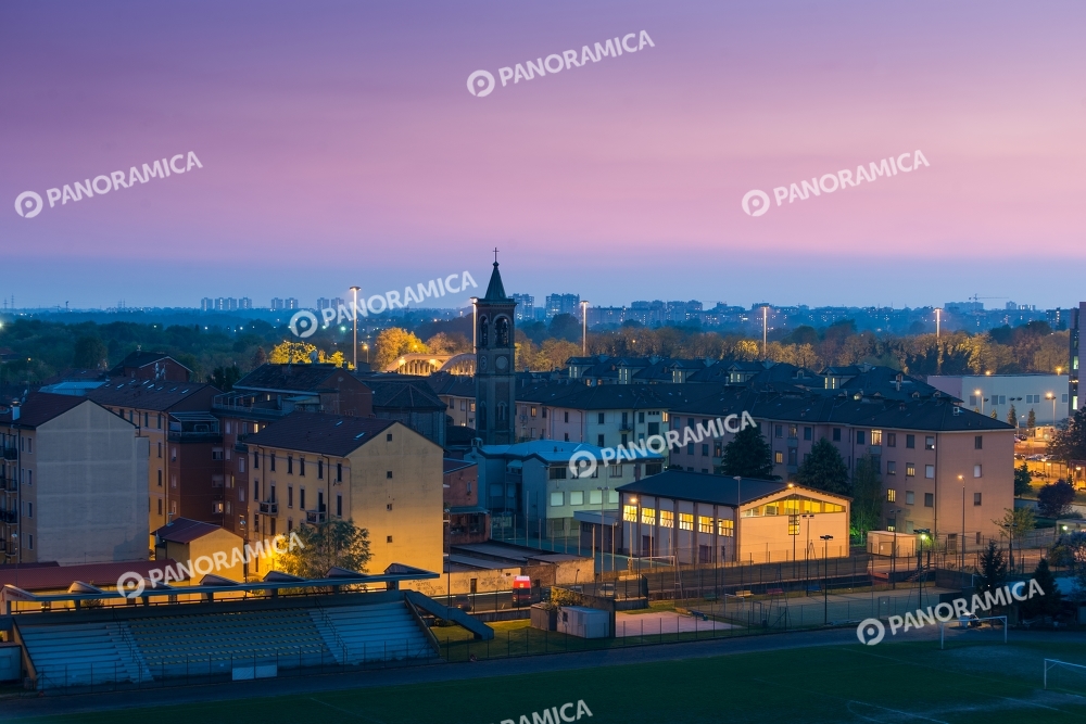 Quartiere di Rogoredo al tramonto