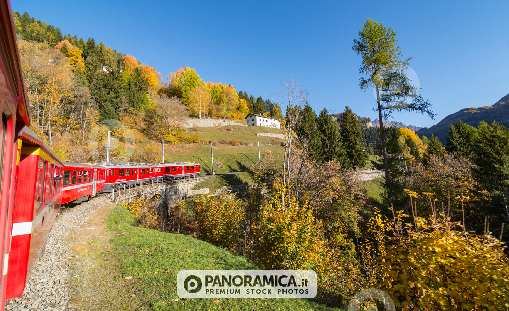 Salendo con il Trenino rosso del Bernina