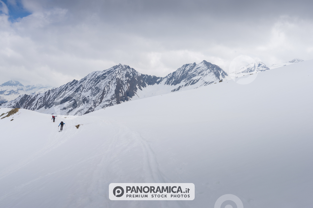 Scialpinisti nel Vallone del Lauson, Valnontey, Valle di Cogne, Parco Nazionale Gran Paradiso, Valle d'Aosta