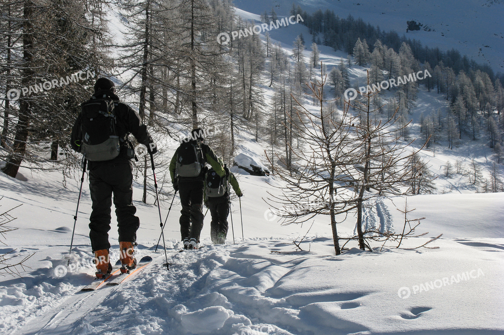 Scialpinisti nel Vallone di Entrelor