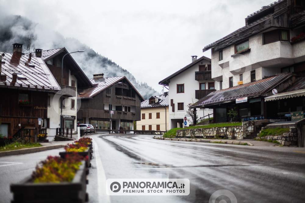 Street of  San Vito di Cadore, Cortina D'Ampezzo, Italy, Dolomites