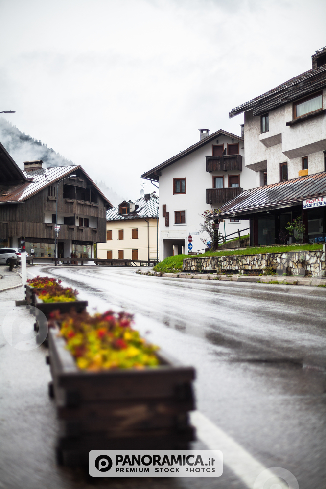 Street of  San Vito di Cadore, Cortina D'Ampezzo, Italy, Dolomites