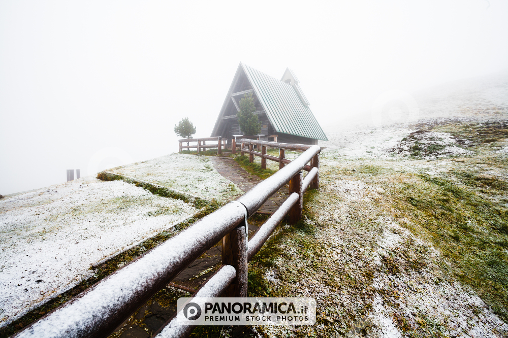 The little Church of Giau Pass, Dolomites, Veneto, Italy