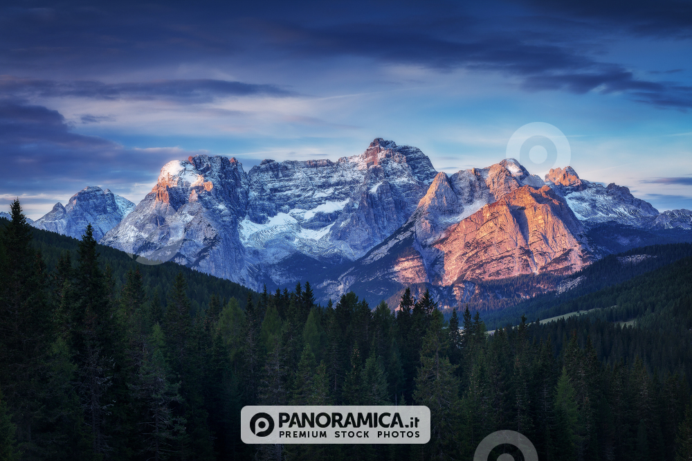 The Sorapis Group from Antorno Lake, Veneto, Dolomites, Italy