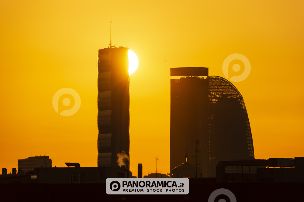 Torri di Citylife al tramonto