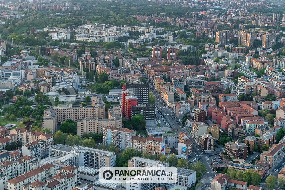 Veduta aerea di Milano, Zona Zara, Montalbino, Ca Granda, 